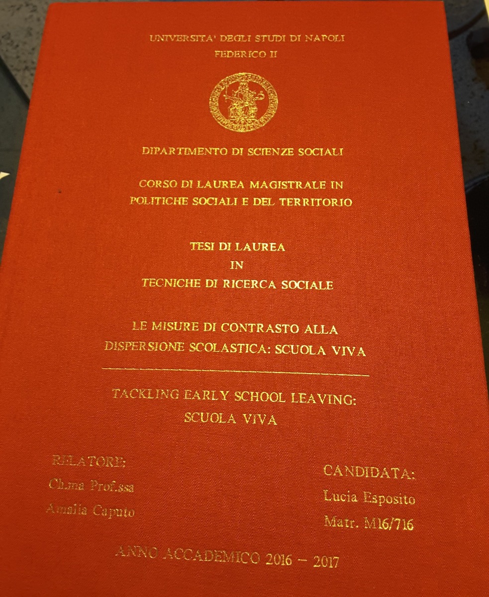 Una tesi di laurea magistrale di una nostra ex-alunna