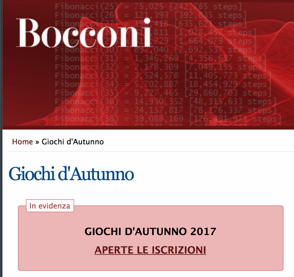 Risultati dei “Campionati Junior di Giochi matematici” 